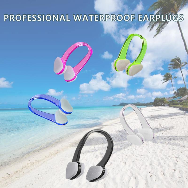 6 Sets Swimming Ear Plugs Professional Waterproof Reusable Silicone Earplugs Nose Clip Set With Case