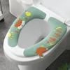 Haushaltsbadezimmer-Toilettendeckel-Set, Sockel, Cartoon-WC, klebrige Sitzauflage, waschbar, universeller Toilettensitzbezug, Kissen