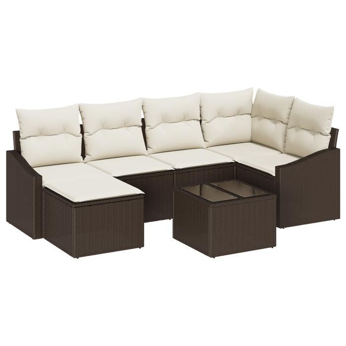VidaXL Ensemble de canapé de jardin 6 pièces avec coussins gris en rotin synthétique 3346798