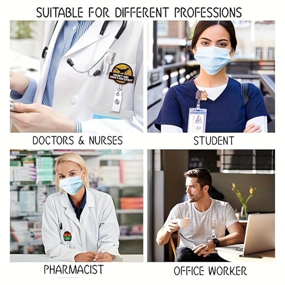 "Apoteksfamiljen" Badgehållare Presentförpackning. Hårklämma med pillerhänge för medicinsk personal.