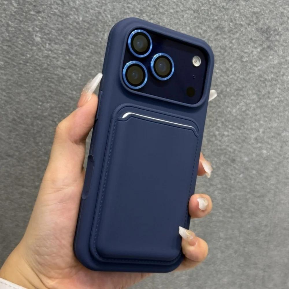 Magnetische flüssige Silikon-Handyhülle für iPhone 16 17 1 14 13 12 11 Pro Max mit Kartenfach Geldbörse Stoßfeste Hülle