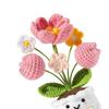 Regalos de Agradecimiento Positivos de Ganchillo Tulipán Flor Silvestre para Mujeres Mamá Amigas Muñeca de Flor en Maceta Hecha a Mano con Tarjeta Regalo de Apoyo Emocional para el Día de la Madre