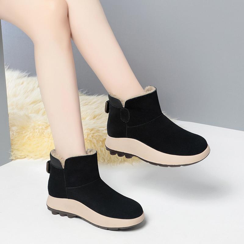 Fashion AIYUQI Snow Boots Women Winter 2025 New Genuine Leather Women's Ankle Boots Australia Wool Warm Anti-slip Women's Booties