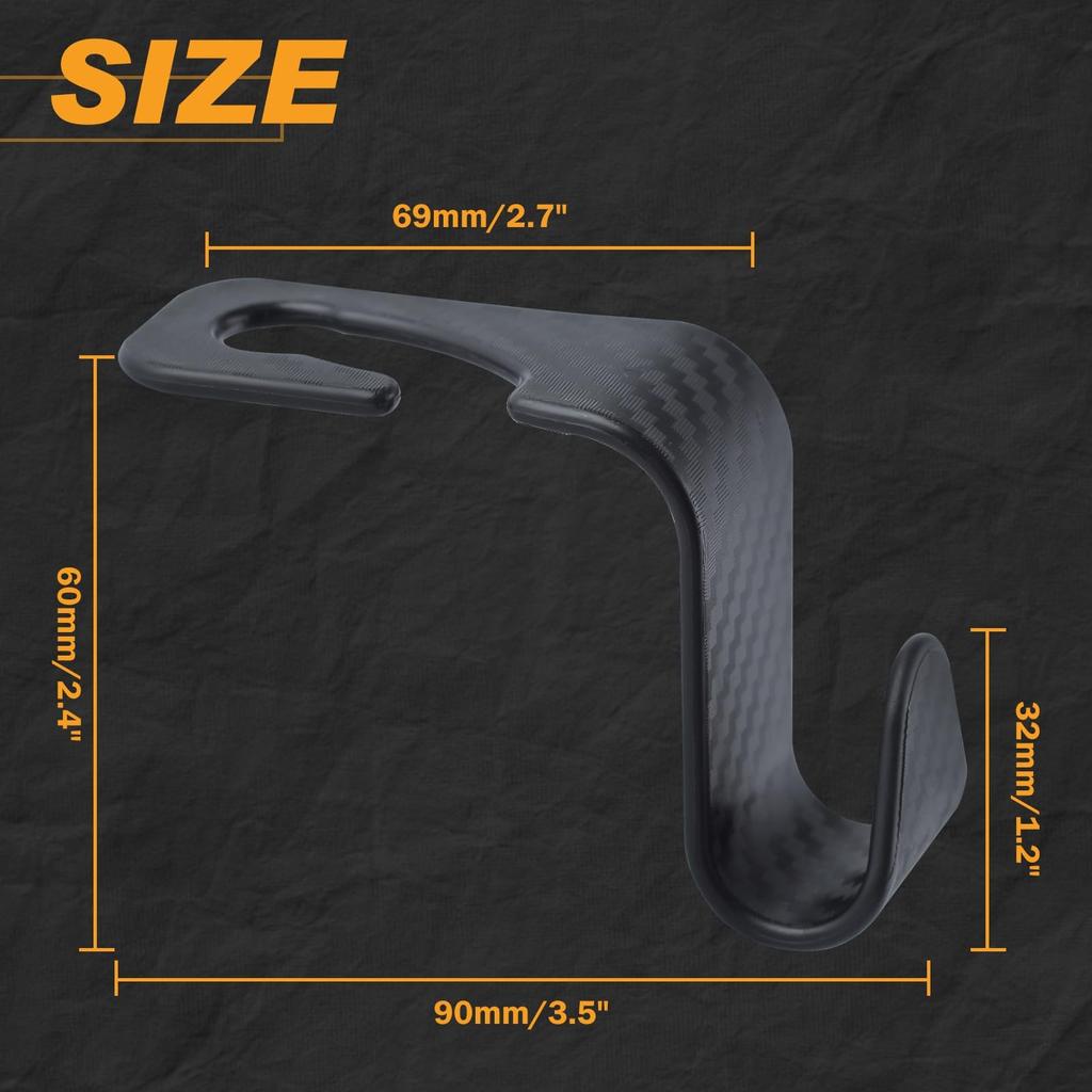 LEONTOOL Set of 4 Car Seat Headrest Hooks, Car Hooks, Car Hooks, Car Storage