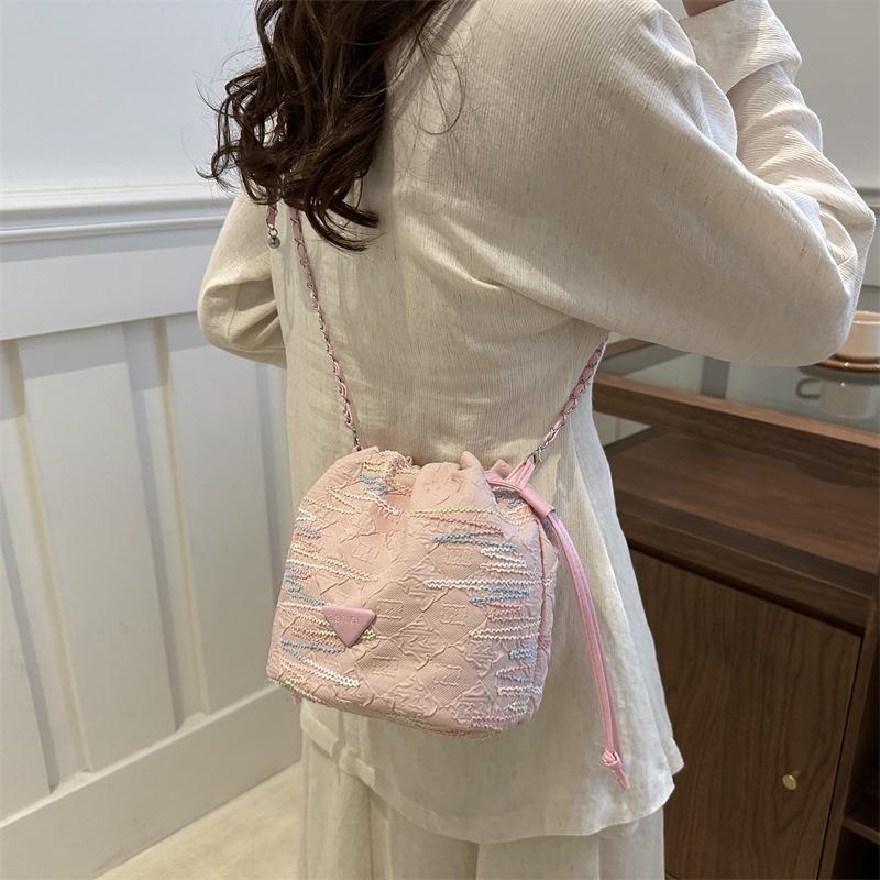 Casual Women's Bag New Fashionable One-shoulder Personality Simple Summer New Chinese Bag Crossbody Bucket Bag