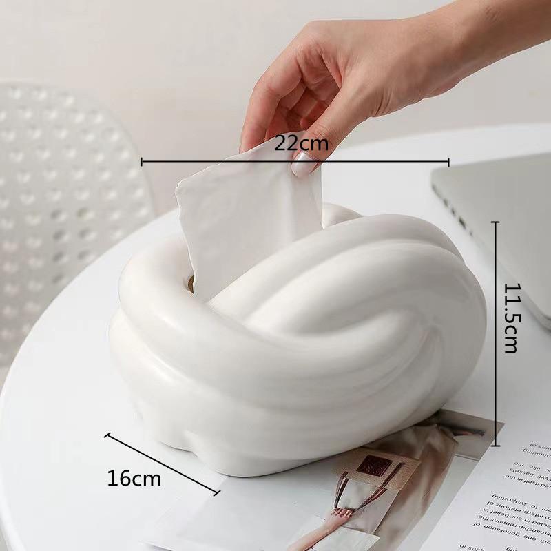 

Керамічна коробка для паперових серветок Екстрактор для паперу Вузлик з вовняної кульки Намотування паперових рушників Тримач для зберігання на робочому столі Керамічні прикраси Тримач для серветок