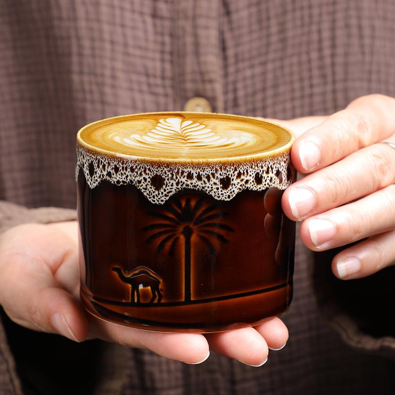 Japanese Style Ceramic Kiln Change Coffee Mugs Creative Retro Home Office Breakfast Couple Milk Tea Cups Drinkware Water Cup