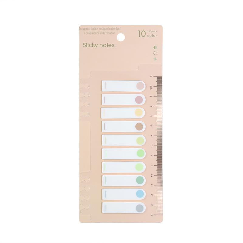 Morandi Color Transparent Index Stickers - Writable Labels, Classification Bookmarks, Student Notes, 200 Pieces