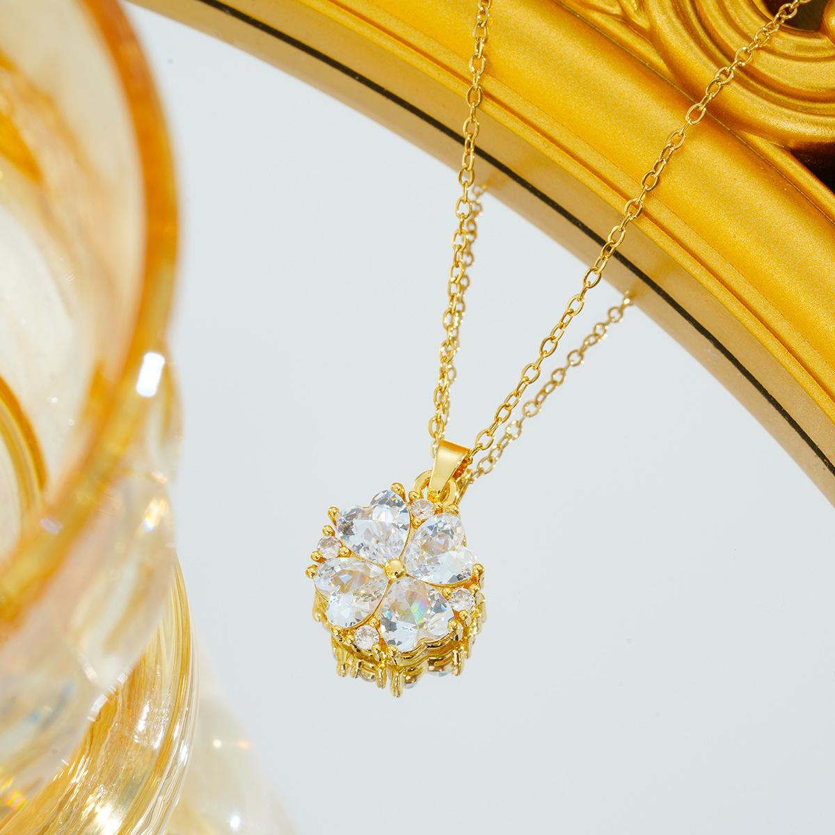 

Цветное ожерелье Simple Love с подвеской в виде четырехлистного клевера и циркона для женщин