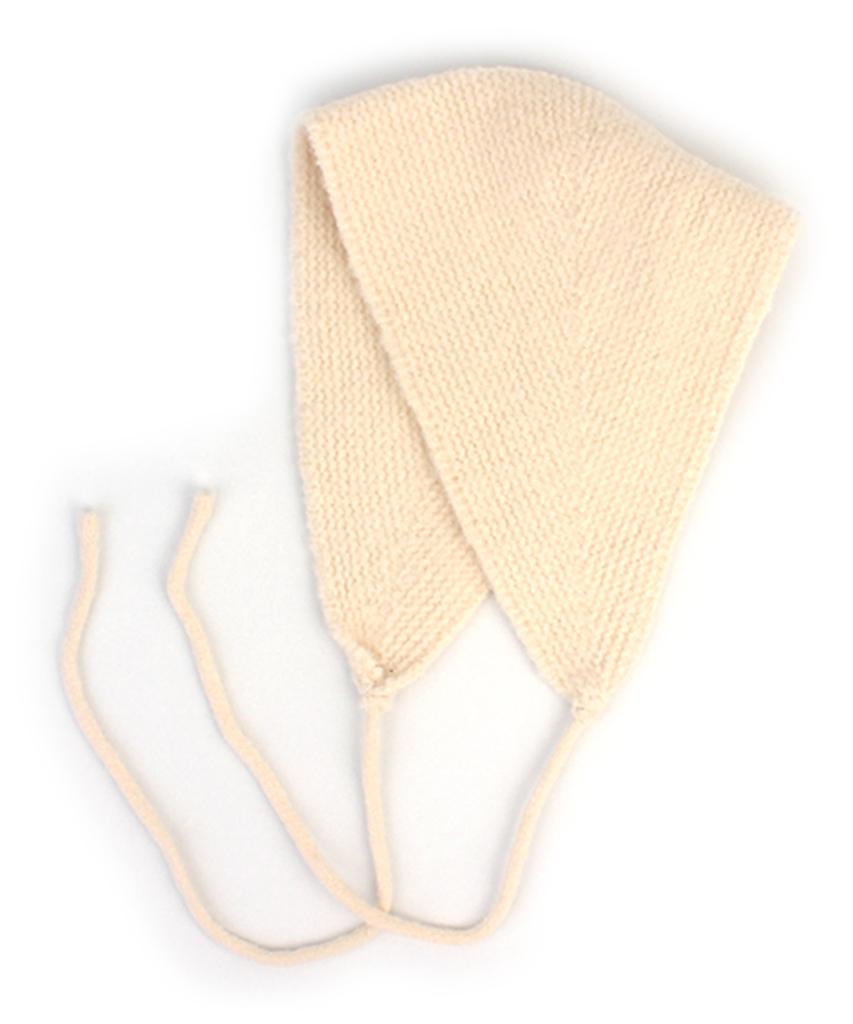 Yunibeosyeolkemiseuteuli Wool Ear Wamer Ivory Knit Bonnet Hat Earflap Hat