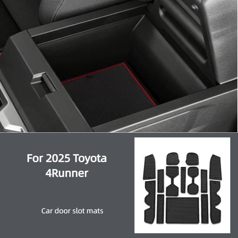 For 2025 Toyota 4Runner Door Channel Mat Central Car Modification Water Cup Holder Dustproof Mat Decorative Storage