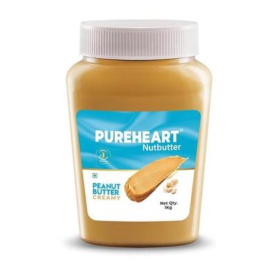 Pureheart Beurre de Cacahuète Crémeux 1000 g | Cacahuètes Grillées Naturelles et Premium | Riche en Protéines, Riche en Fibres | Zéro Acides Gras Trans