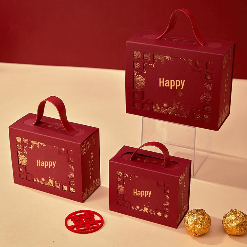 2025 Chinese Style Wedding Candy Gift Box - Engagement Handheld Candy Bag Packaging
