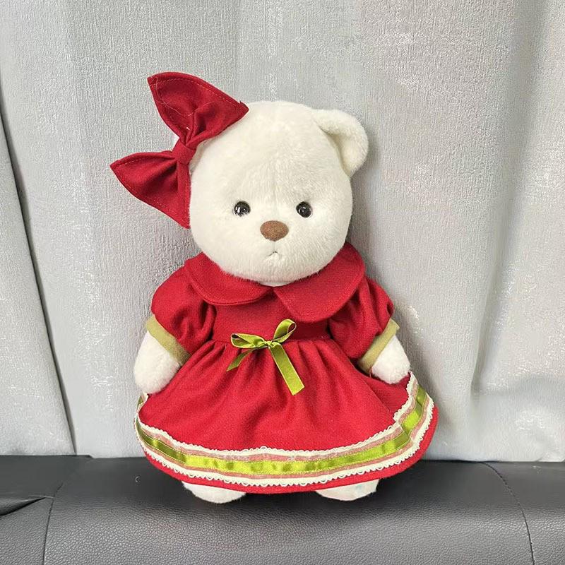Medium Bear Outfit - Blue Pink Striped Carrot Overalls Set