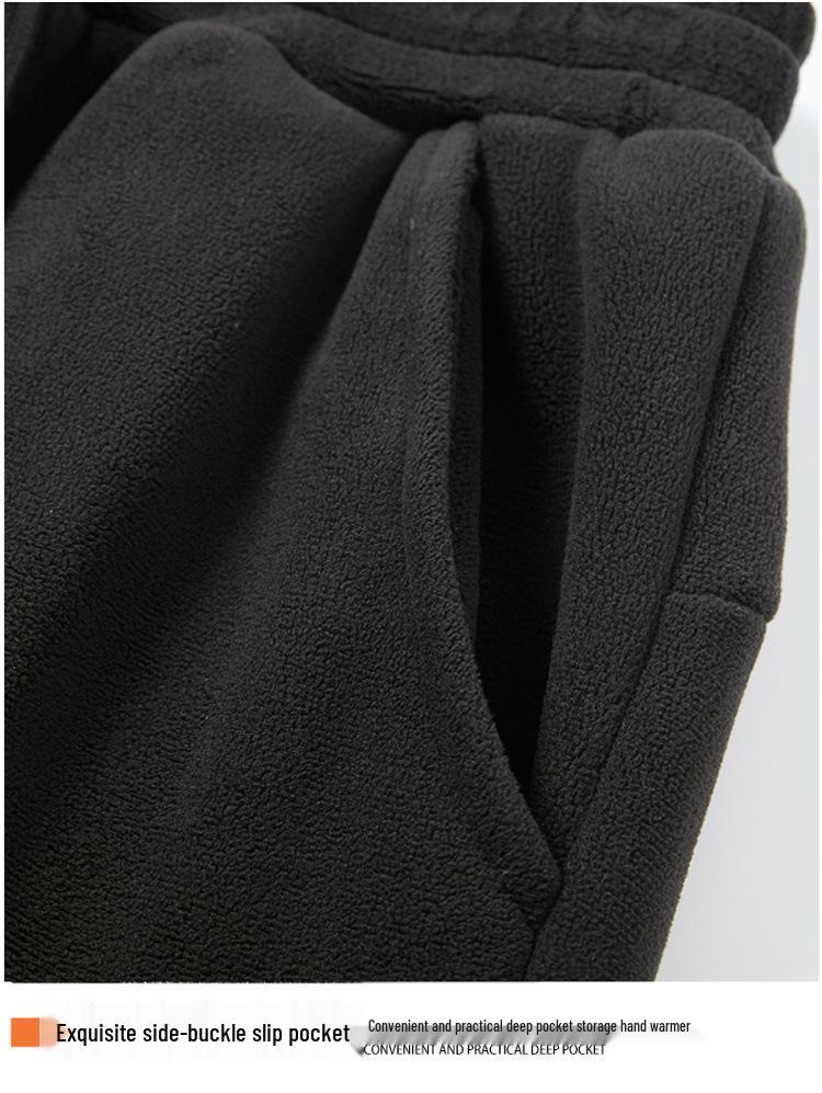 Heavyweight Unisex Velvet Trousers: Winter Warm, Thick Cotton, Loose Straight Leg, Casual Sports Pants.
