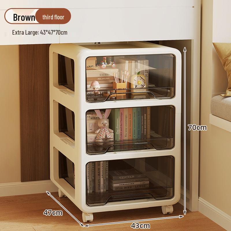 Multi-layer Plastic Drawer Snack Storage Cabinet for Living Room or Bedside