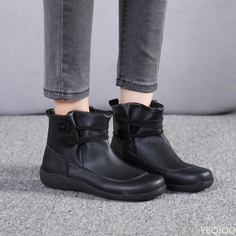 Women's Flat Bottomed Short Boots in Large Size for Spring Autumn Versatile Sports Lace Up Casual Shoes for Daily Use Sneakers
