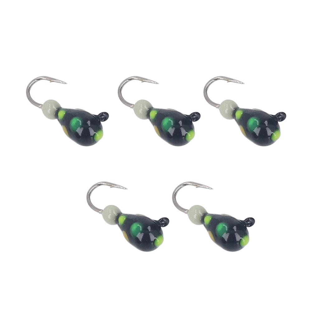 5PCS Ice Fishing Hooks 4MM High Carbon Steel Ice Fishing Jigs Lures for Outdoor Perch Angling