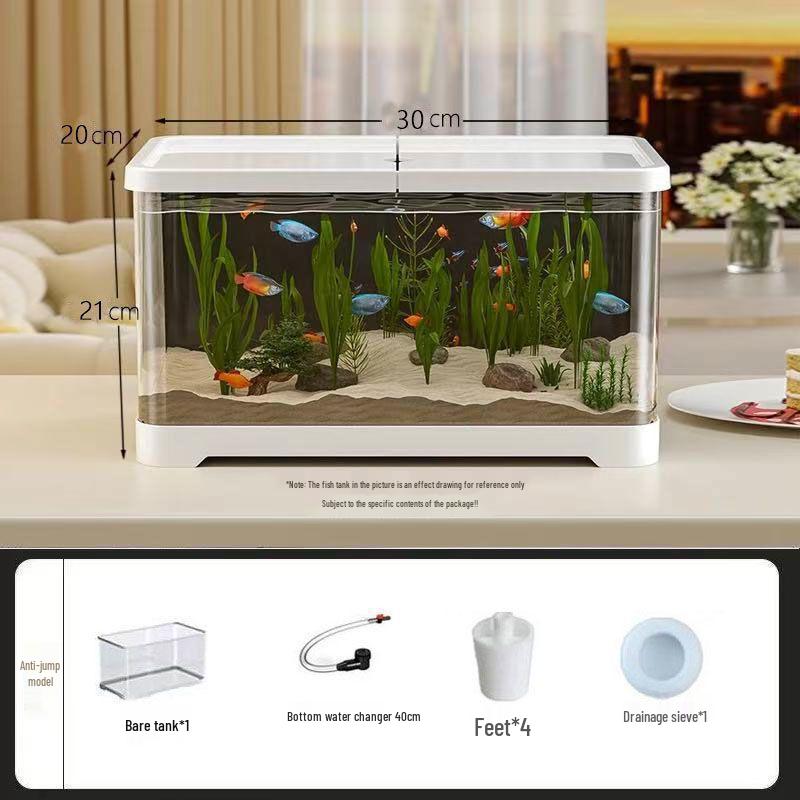 2025 Eco-Friendly Acrylic Fish & Turtle Tank with Drainage and Lid for Living Room
