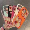Elegant Pink Hibiscus Flower Lichee leather pattern Phone Case For iPhone 17 16e 16 15 14 13 12 11 Air Pro Max Plus X XR XSMax