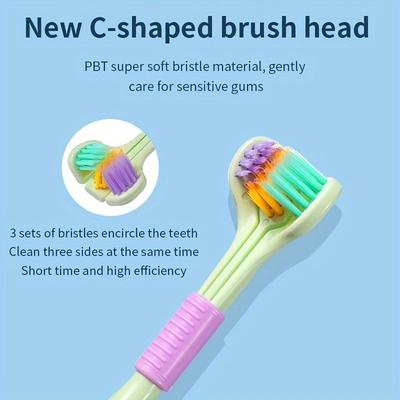 3/5Pcs Random Color Family Toothbrushes Deep Cleaning Toothbrushes Strong Cleaning Power Non-Irritating To Gums Convenient for Outdoor Travel 