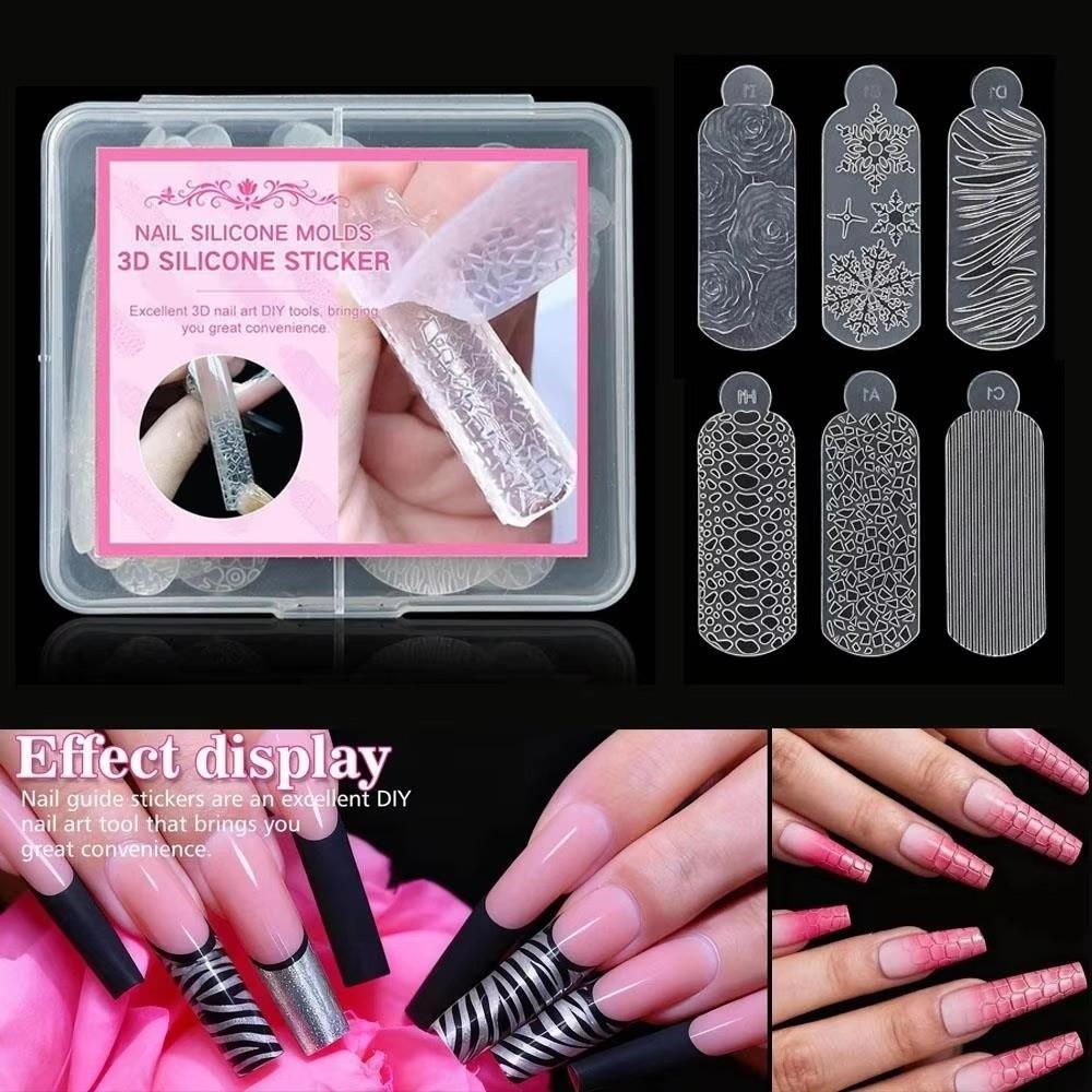24PCS Snowflake Nail Crystals Molds Leopard Nail Art Molds  for Profional Use in Nail Salons