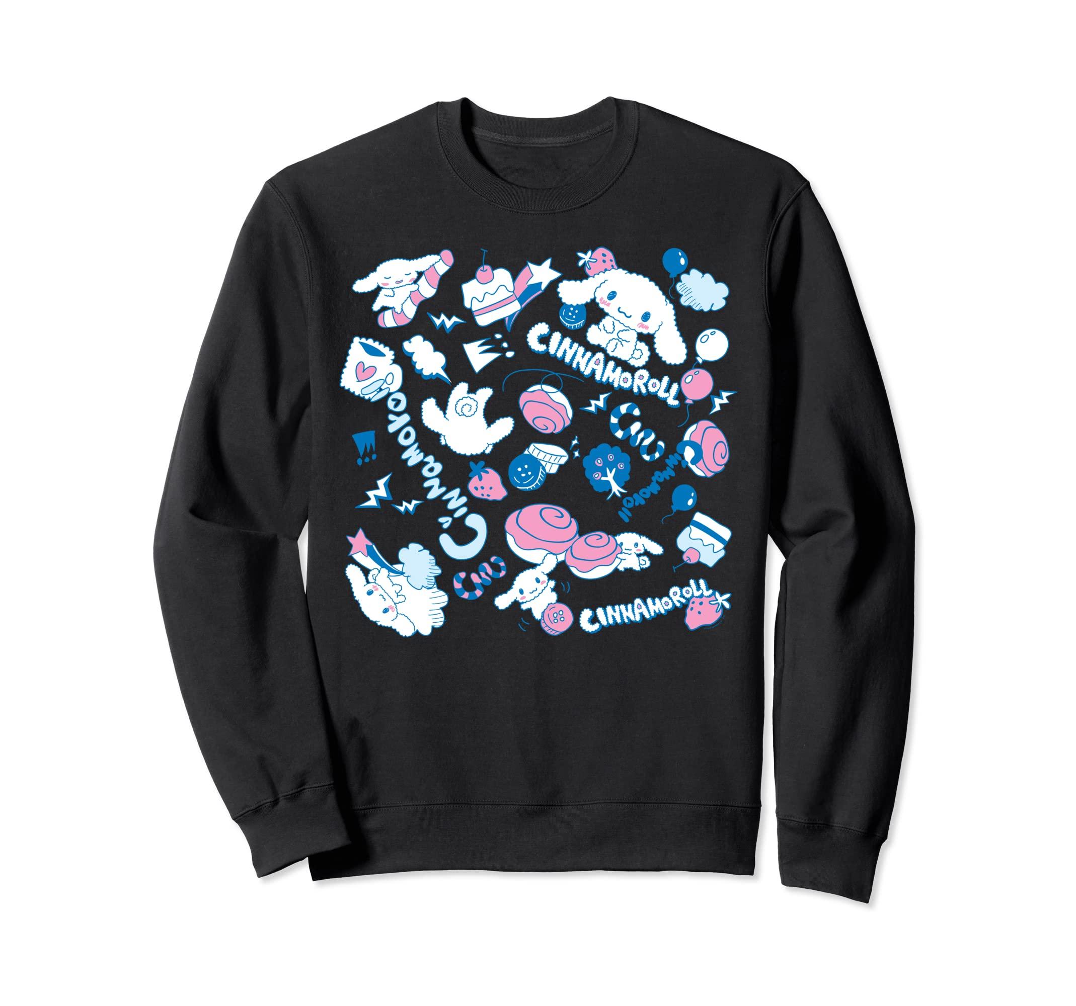 

Свитшот с дизайном Cinnamoroll в США, нарисованный вручную