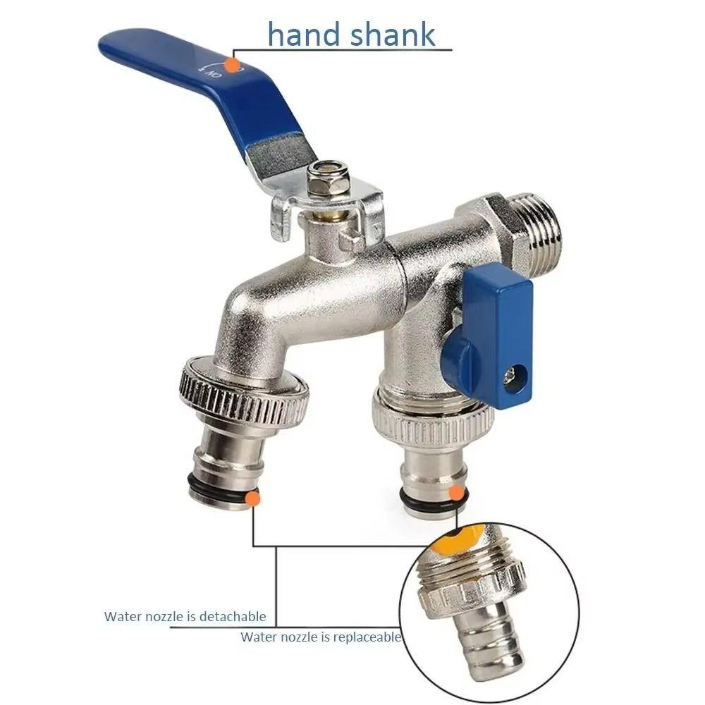 Zink Zink Zinklegierung Waschmaschinen-Auslasshahn 1/2 Zoll Eingang Doppel-Auslasshahn Waschmaschine