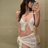 TAKU Korean Style Girlish Slim-Fit Swimsuit Set: Three-Piece Cover-Up with Split Design for Small Busts, Perfect for Vacations and Hot Springs.