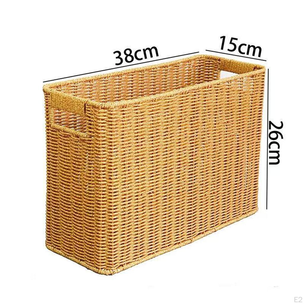 Narrow Basket Bin Brown Decor Lightweight Space Saving Versatile Toy Baskets Storage for Bedroom