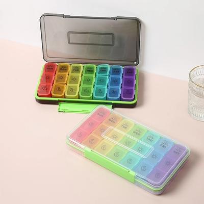 New Large Portable Premuim Pill Organizer Storage 3/4 Times A Day 21/ 28 Grid Box Case for Vitamins Supplement FishOils Medicine
