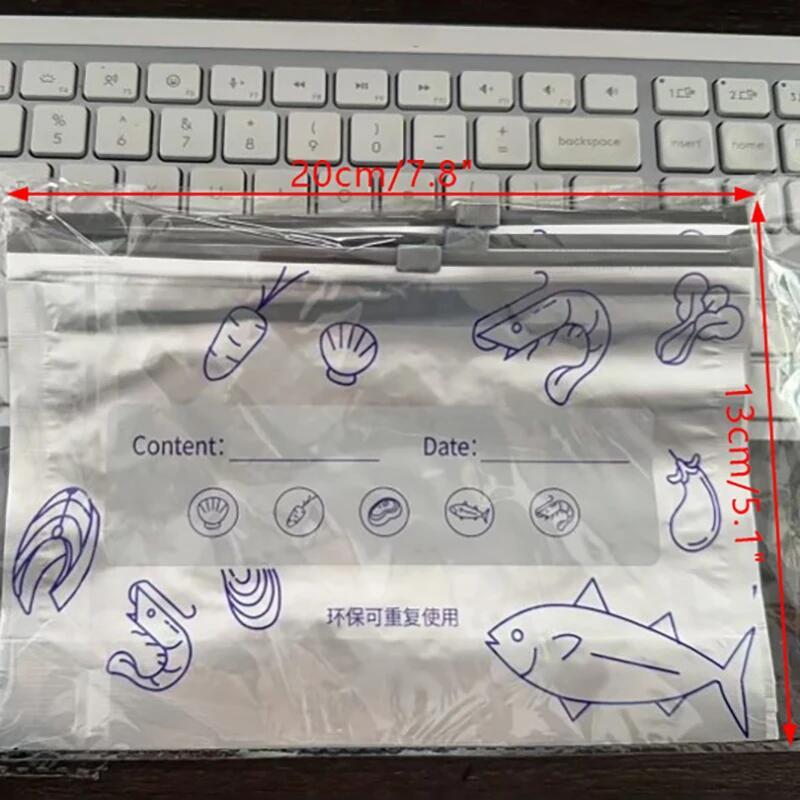 10Pcs/Set Aluminum Foil fresh-keeping Bag Sealed Antibacterial Refrigerator Food Freezing Storage Bag Zipper Seal