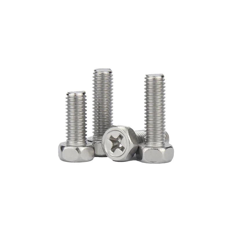 Cross Recessed Hexagon Head Screw, Cross Slot, White Zinc Plating