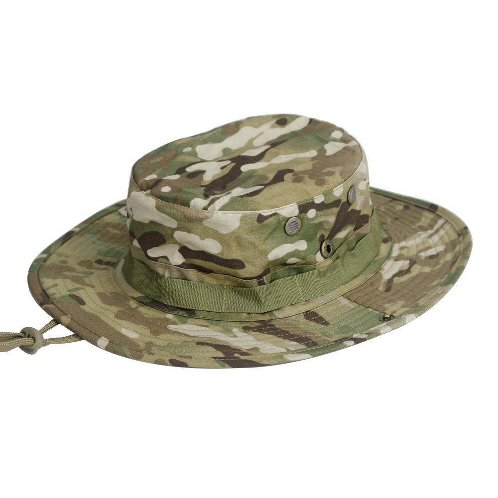 Faltbarer Militär-Camo Eimerhut mit breiter Krempe für Outdoor-Wandern & Angeln