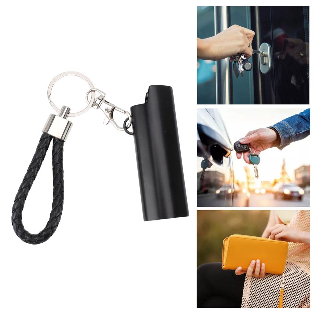 Lighter Holder Keychain with Spring Clip Retractable Metal Portable for Backpack ket