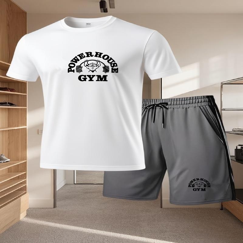 Men's set 2026 summer men's clothing casual T-shirt+shorts two-piece set men's short sleeved breathable sports set two-piece set