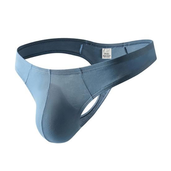 Xiaobudian Men Thong, Low-Waisted T-Shaped Cut Briefs, U Convex Supportive Pouch Panties, Elastic Fit No Slip Lightweight Underwear for Daily Wear