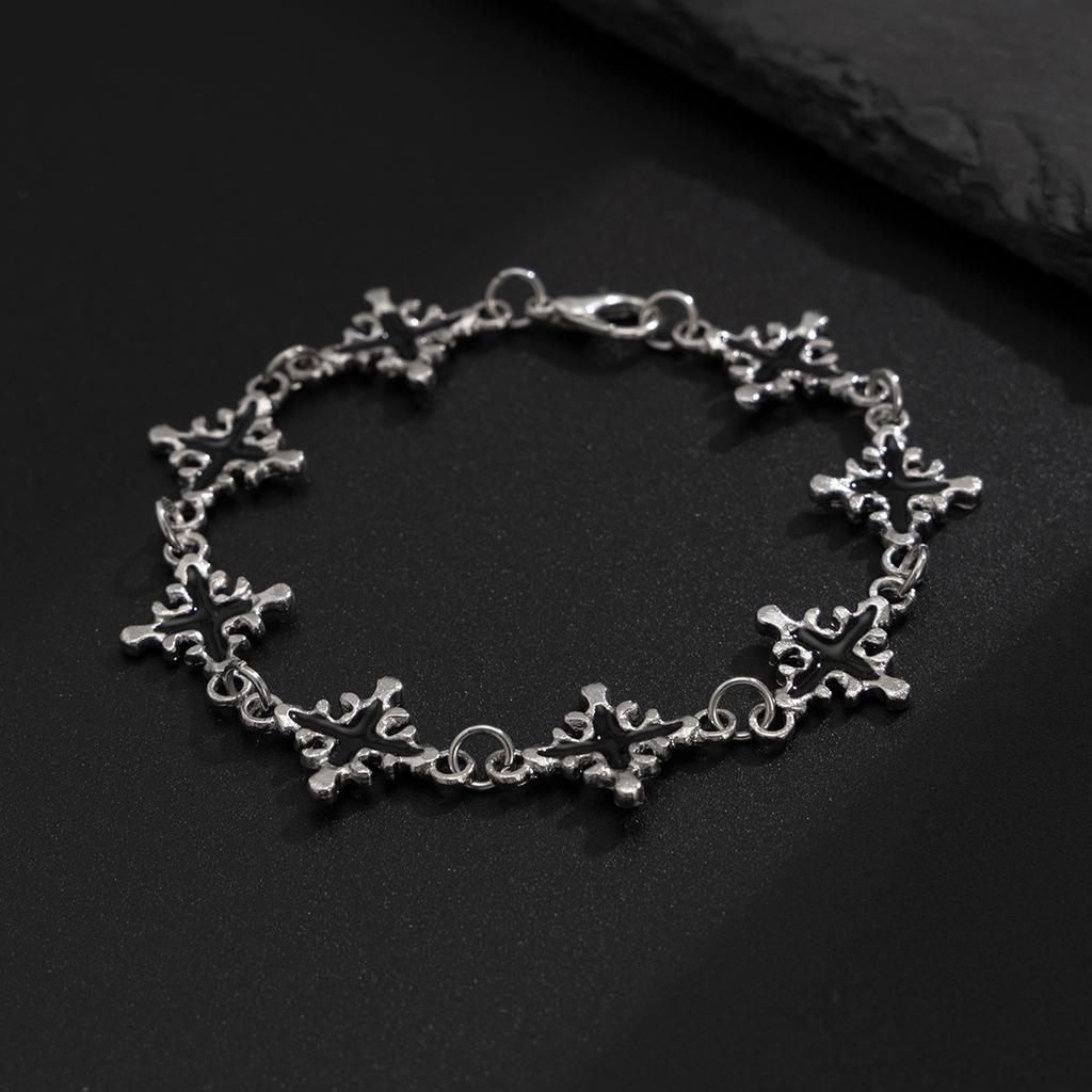Ingemark Creative Jesus Cross Chain Bracelet for Man On Hand Hip Hop Charm Silver Color Bangles Christian Couple Jewelry Gift