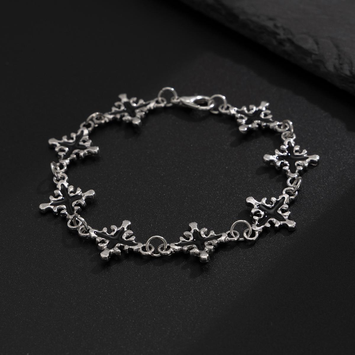 

Ingemark Creative Jesus Cross Chain Bracelet for Man on Hand Hip Hop Charm Silver Color Bangles Christian Couple Jewelry Gift