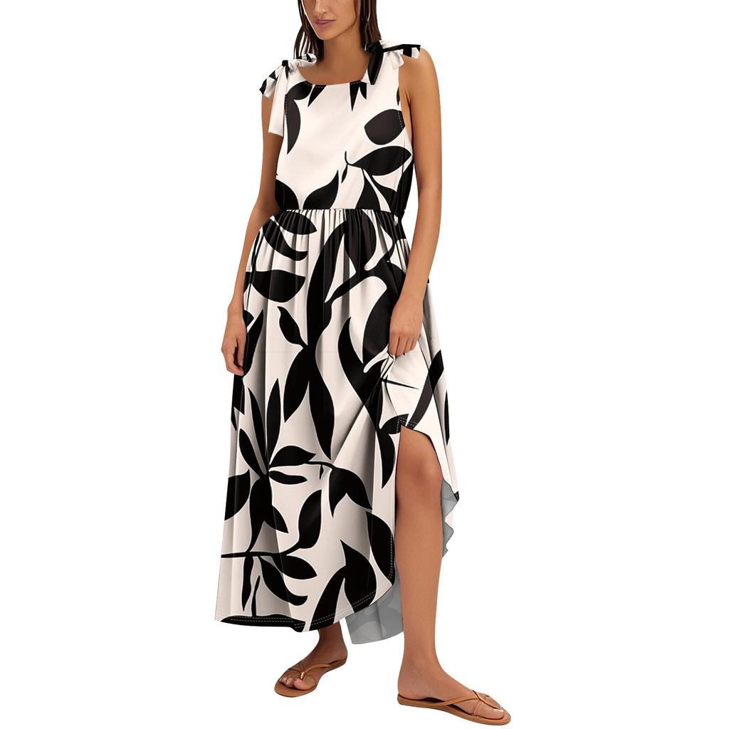 Women's Summer Fashion Tank Dress A-Line Sleeveless Casual Floral/Solid Pocket Dress