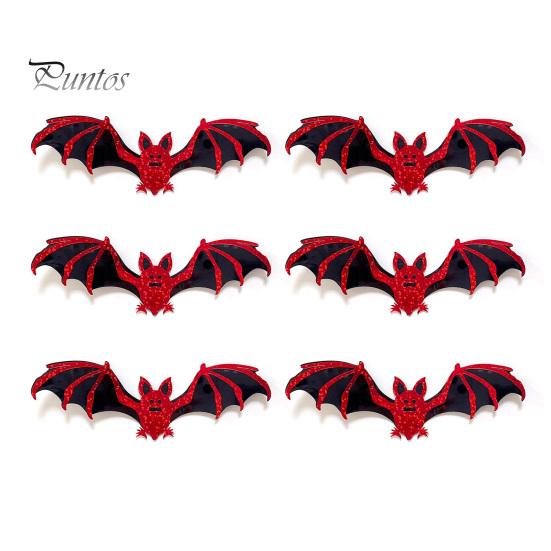 Langlebige Halloween-Fledermaus-Ornamente Wandaufkleber, Selbstklebende Zimmeraufkleber, Doppellagige Gruselige Wohnkultur-Accessoires PVC-Kunst für Mysteriöse