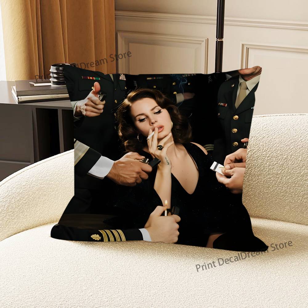Față de pernă L-Lana D-Del R-Rey pentru decor canapea, mașină, birou, cameră, cu imprimeu, decorațiuni și protector