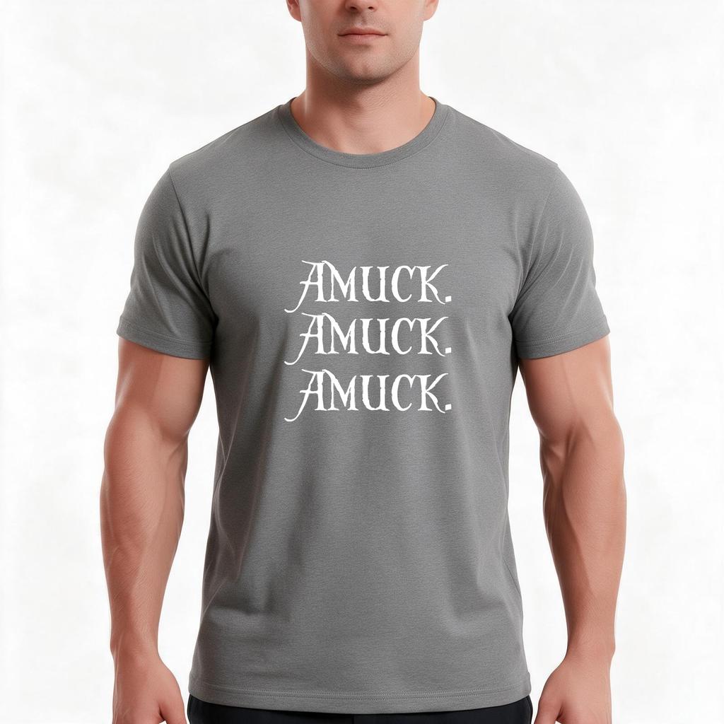 Amuck Classic Tshirt Summer Casual Cotton Tee Oversized Streetwear Tops Vintage Graphic Print Loose Fit Short Sleeve