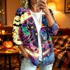 Women's Casual Long Sleeve Jacket with Halloween Print for Party Costume and Everyday Wear
