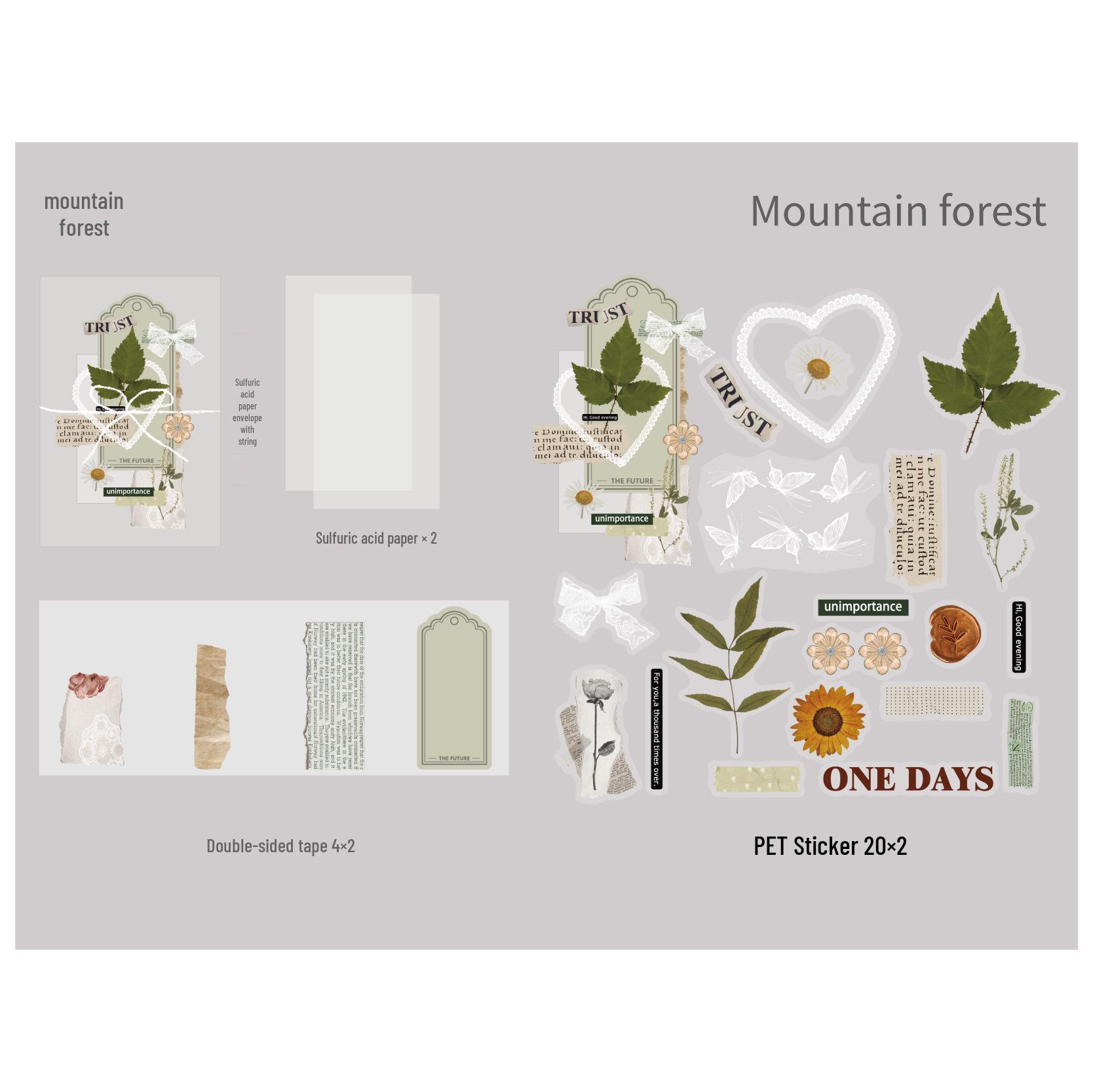 Vintage Journal Decoration Pack: Retro Story Series – 50 Sheets, 4 Styles