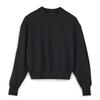 Ft Crew Sweat Solid Color Round Neck Pullover Sweatshirt Women Sweatshirt Black 50-IV5567