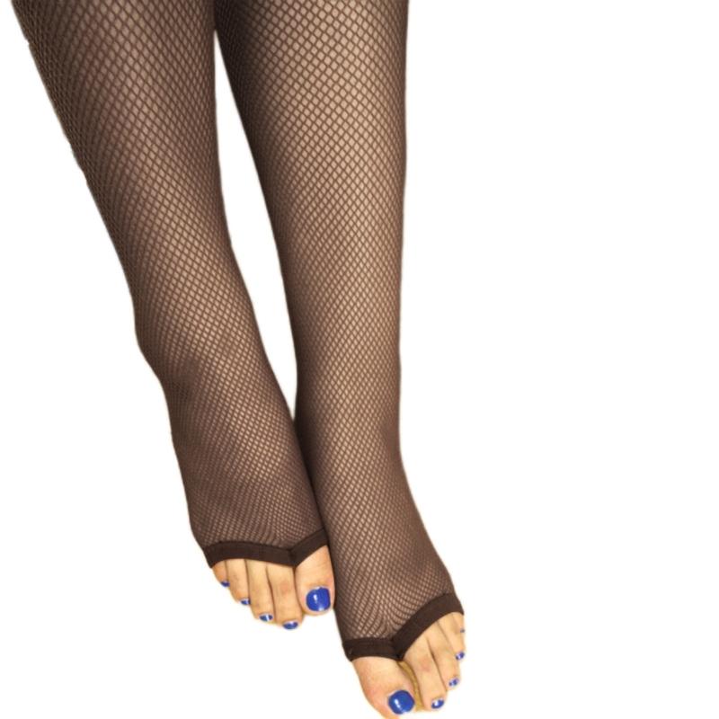 Womens Without Toes Sheer Fishnet Pantyhose Toeless See Through Small Mesh Net Latin Dance Tights Stockings Hosiery
