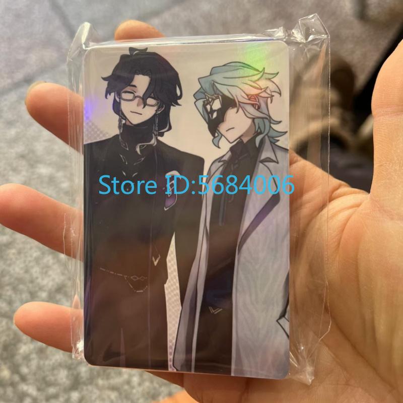 96Pcs Pantalone Il Dottore Laser Card Lomo Postcard Toy Set Genshin Impact Fatui Harbingers Collection Cards Cosplay