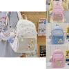 Urbaner Minimalistischer Nylon-Rucksack Für Die Schule Mit Letter-Hase Und Schmetterlings-Print-Design Für Teenager Und Schüler