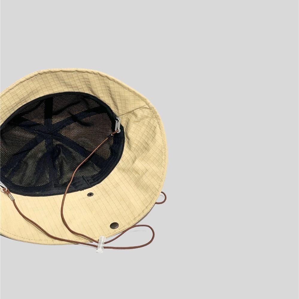 Solid Color Drawstring Fisherman Hat Sun Protection Quick-drying Travel Sun Hat with Neck Cover Foldable Wide Brim Hiking Hat